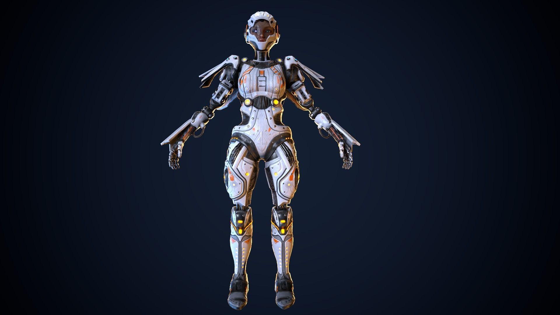 Cyborg Iron Low-poly 3D model_7