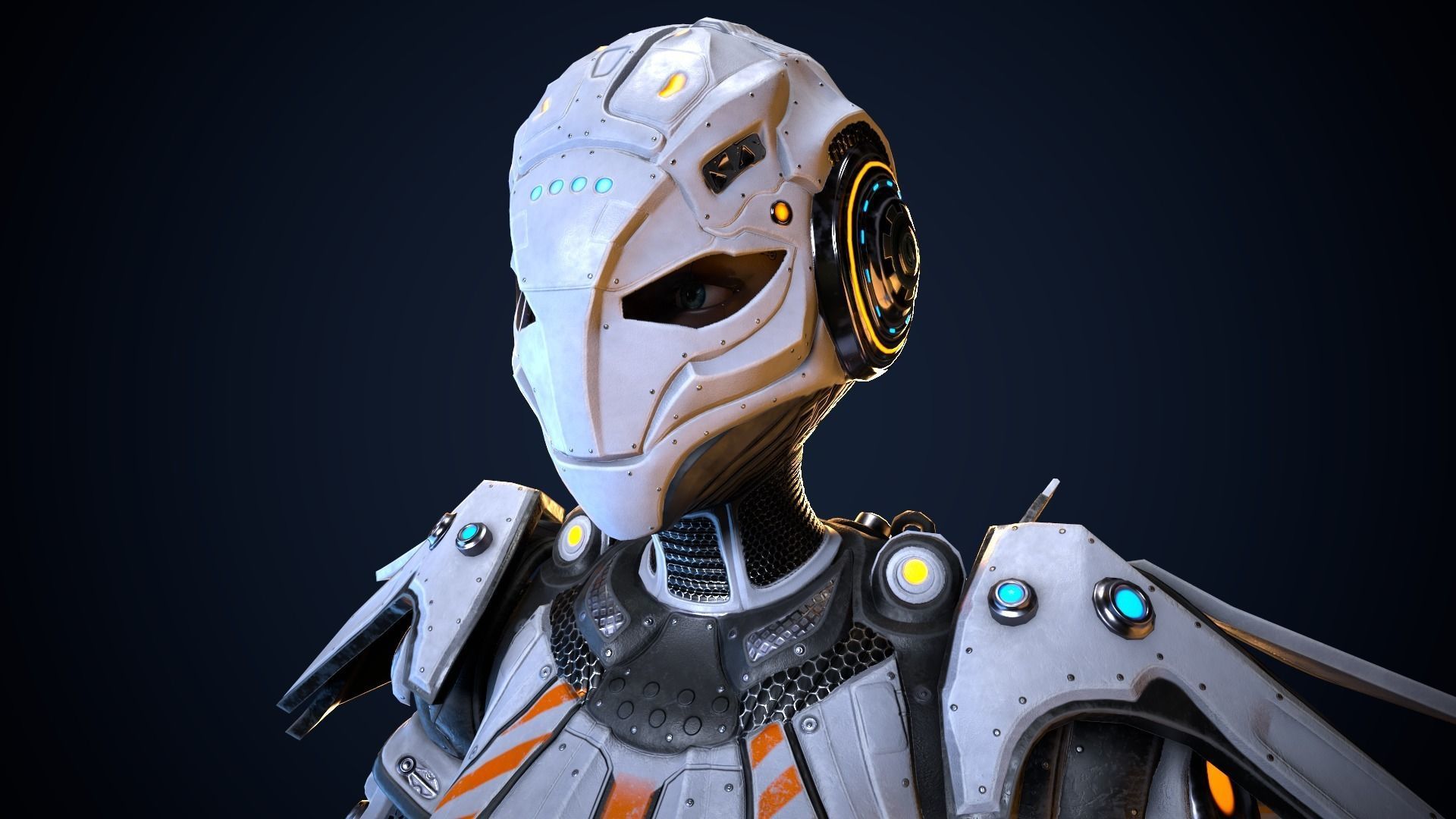 Cyborg Iron Low-poly 3D model_13