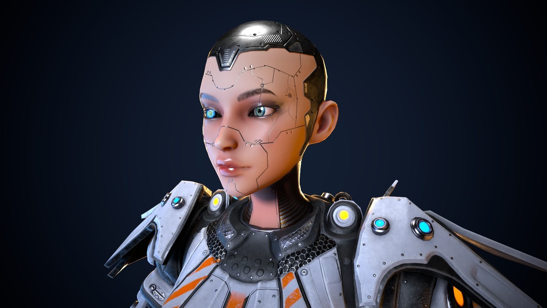 Cyborg Iron Low-poly 3D model_12