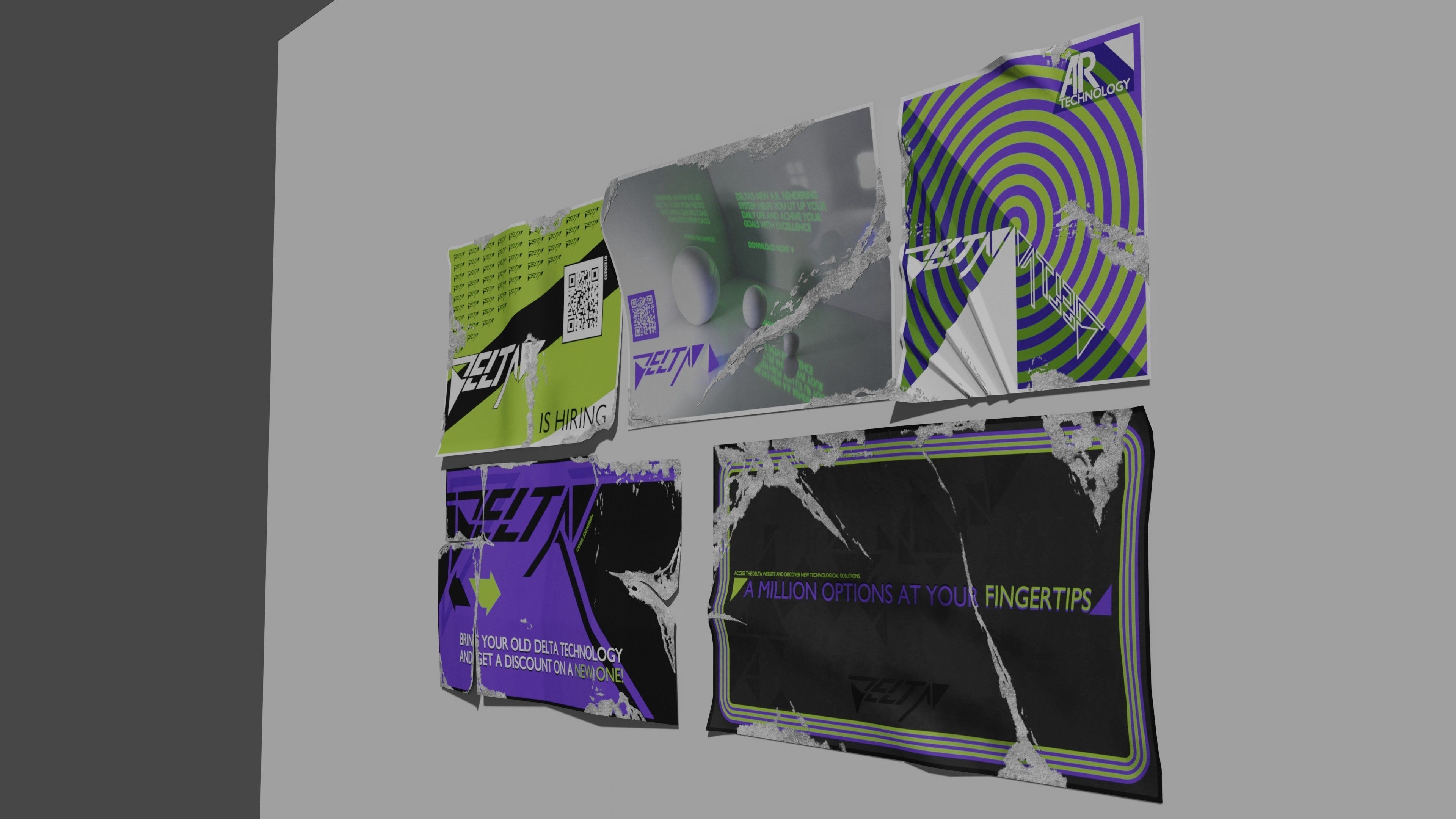 Wall Posters Fictional Brand Low-poly 3D model_3