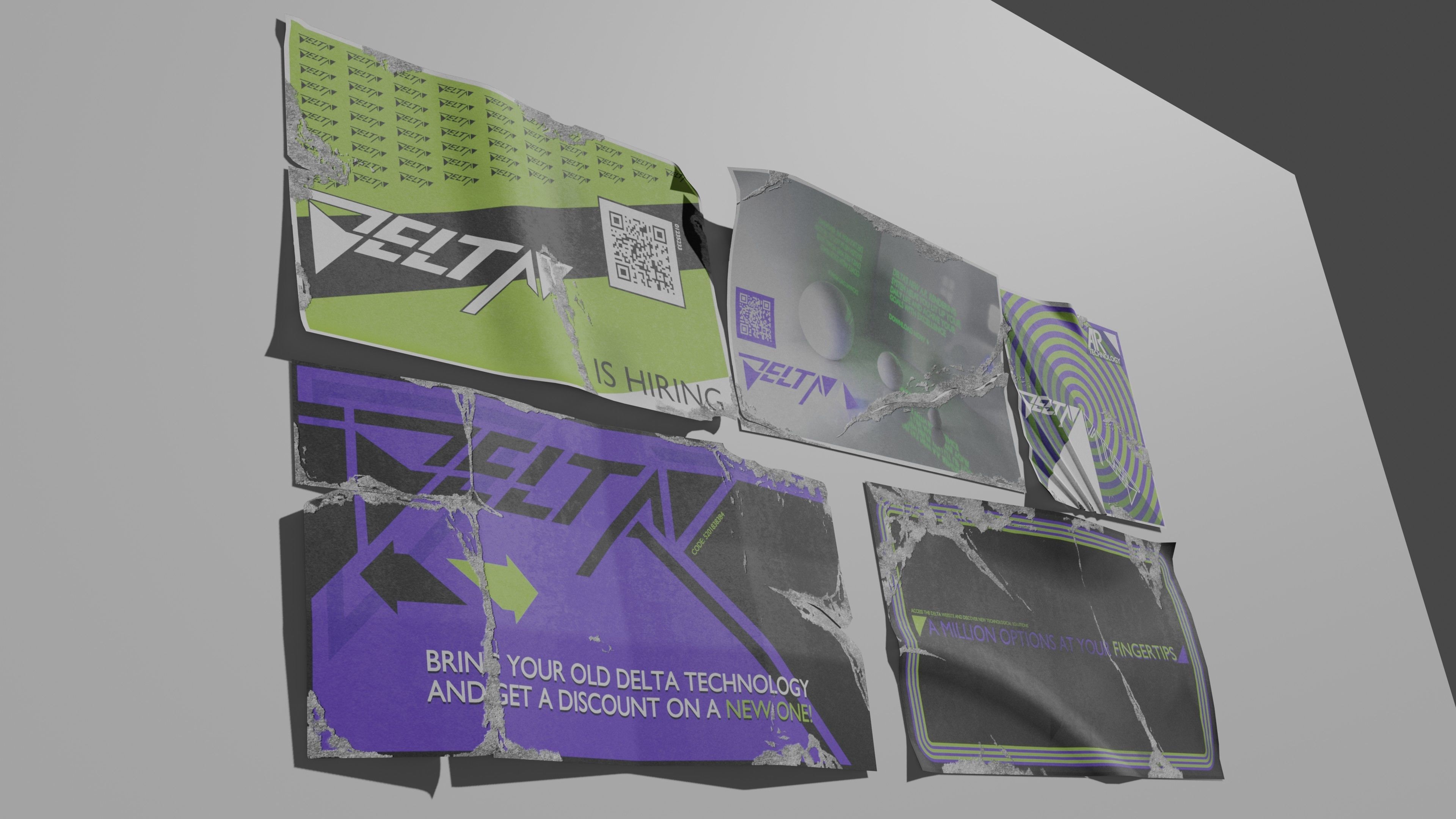 Wall Posters Fictional Brand Low-poly 3D model_2