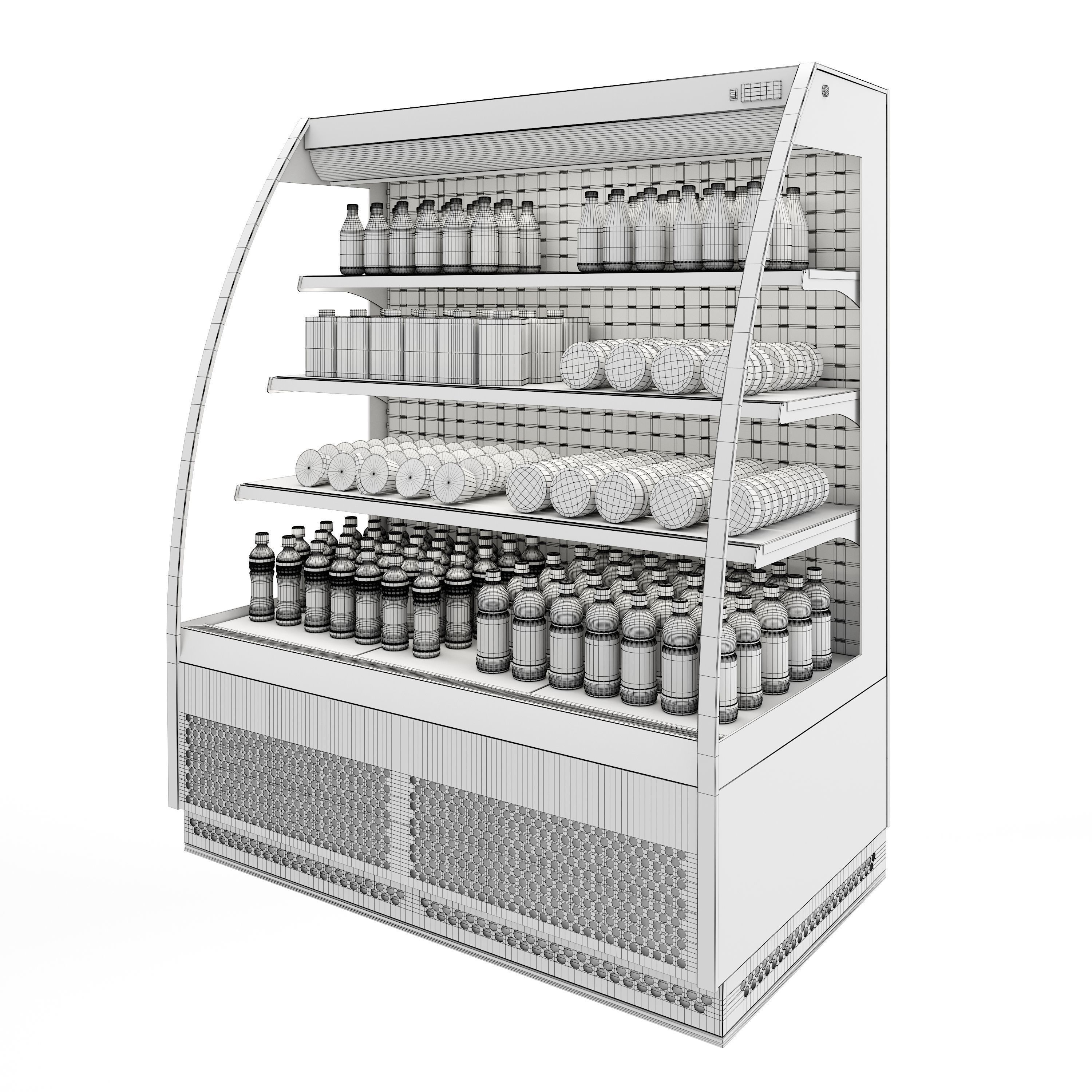 Open Refrigerated Cabinet 3D model_4