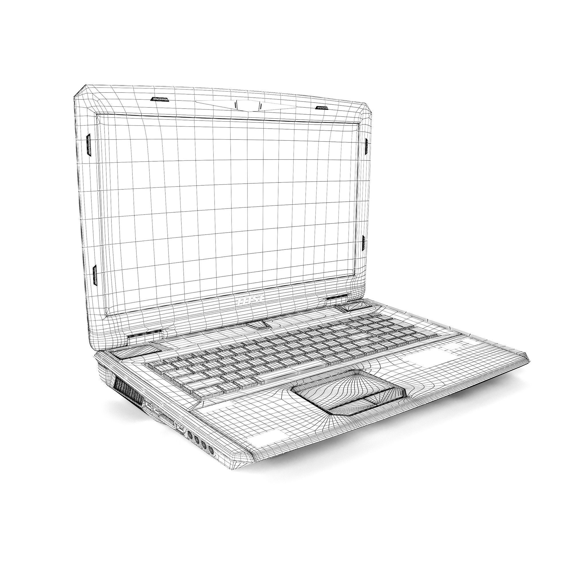 Laptop MSI GT series 3D model_4