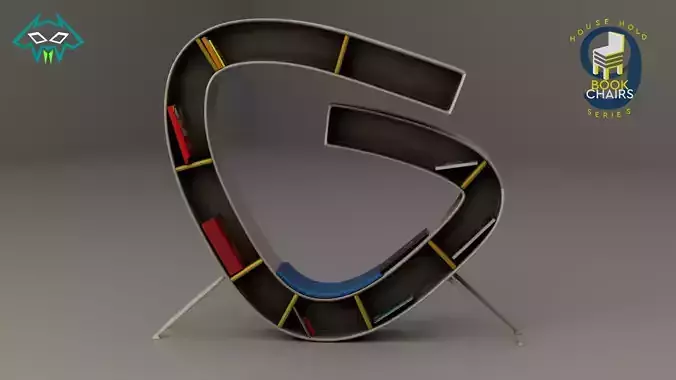 House Hold Series - 9 Book Chairs - Chair 8 Low-poly 3D model
