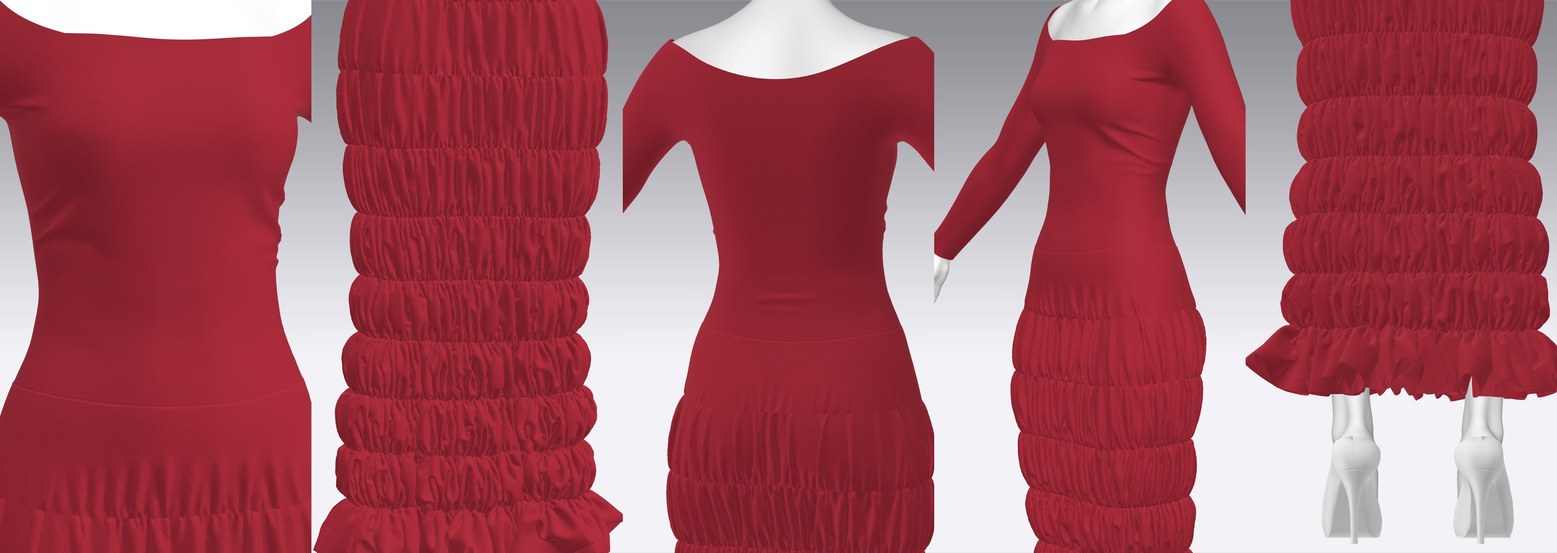 Dress Outfits MD CLO 3D ZPRJ ZPAC project files 3D model_8