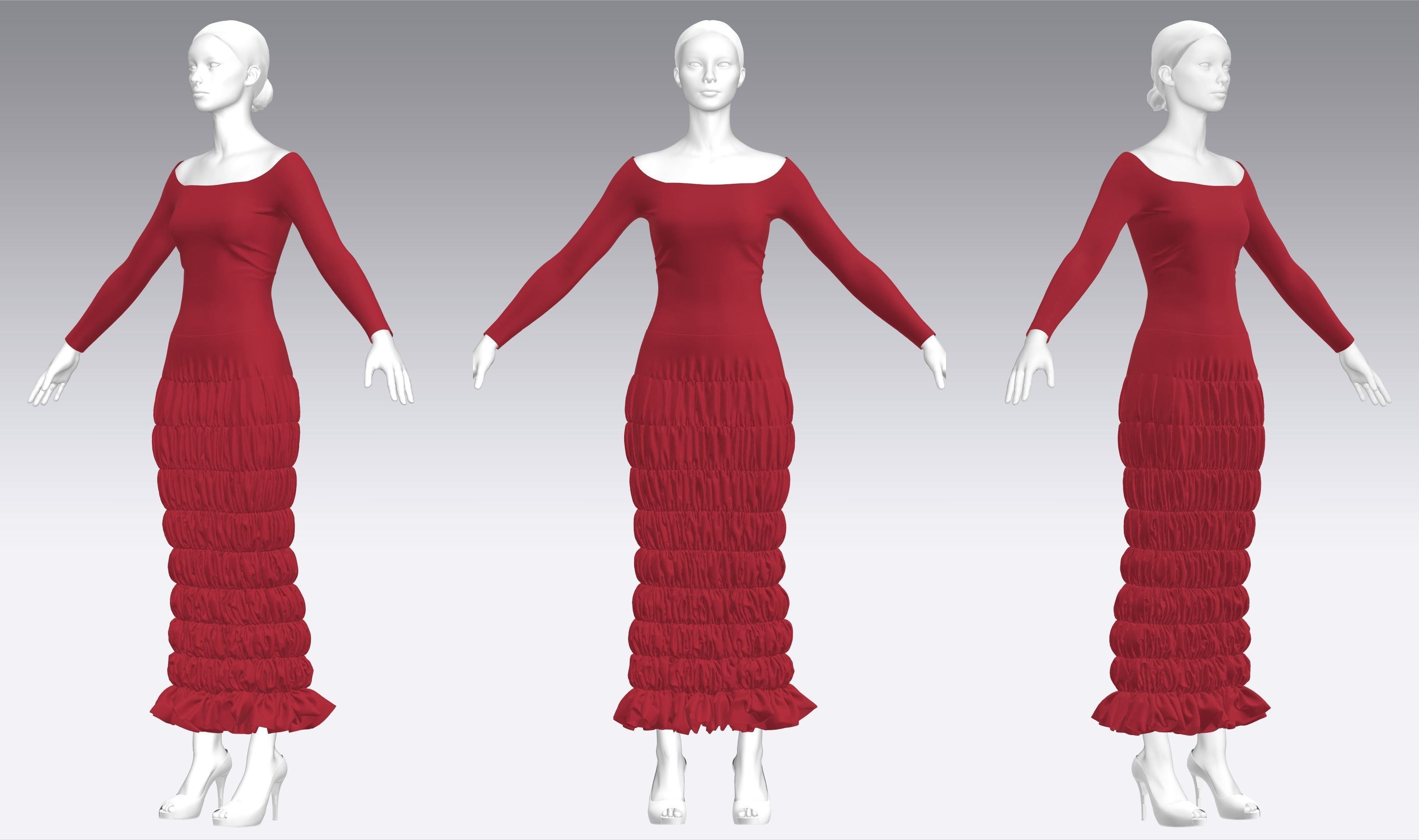 Dress Outfits MD CLO 3D ZPRJ ZPAC project files 3D model_2