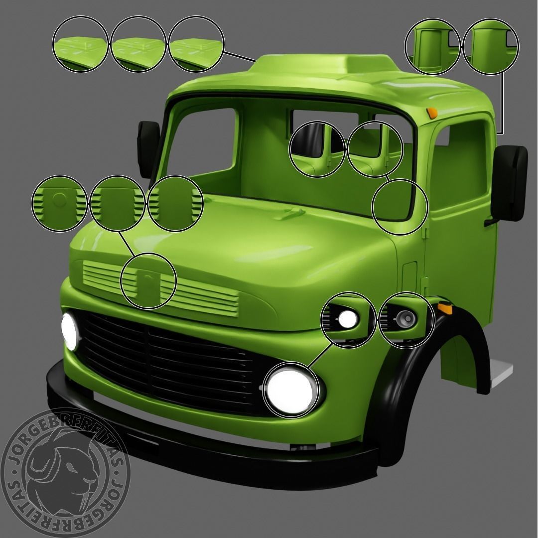 Carroceria Mercedes Benz L 1113 para RC 3D print model_1