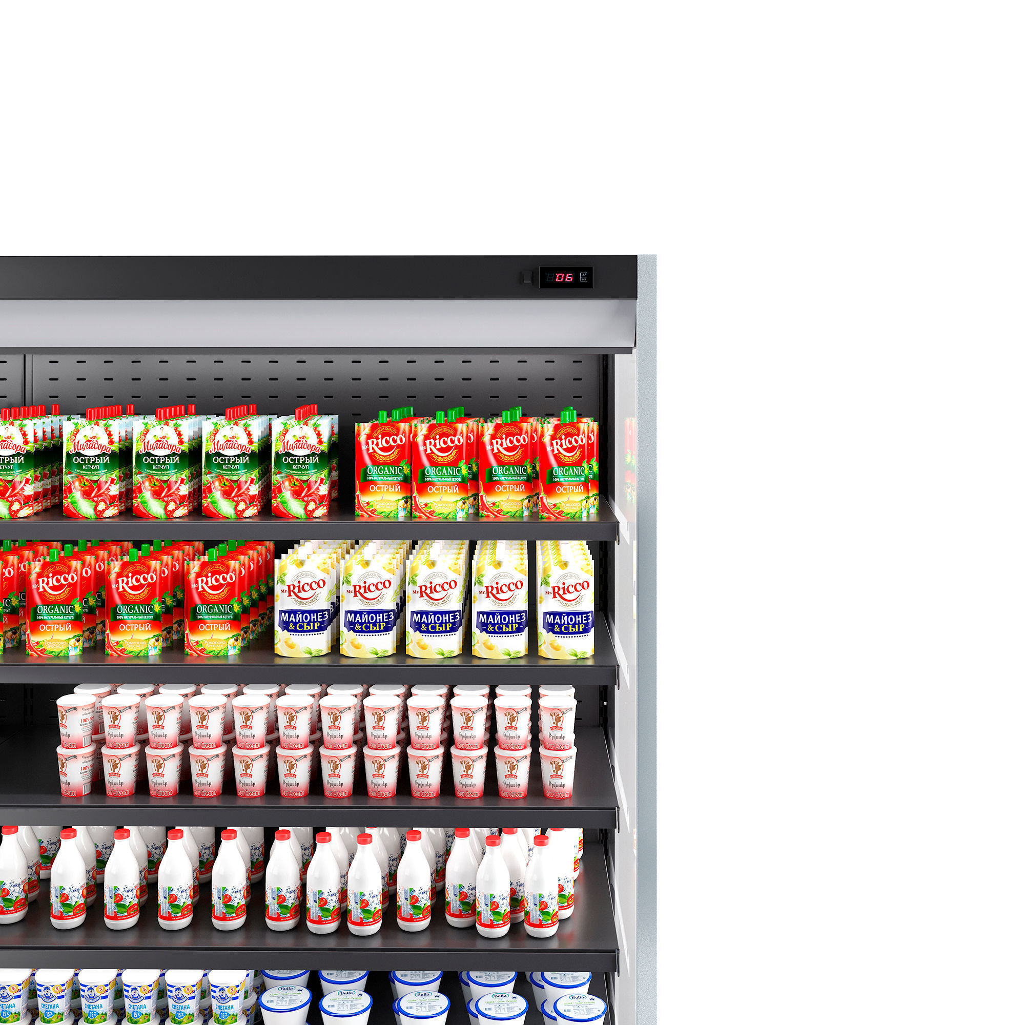 Vertical multi deck refrigerator by Arneg 3D model_2