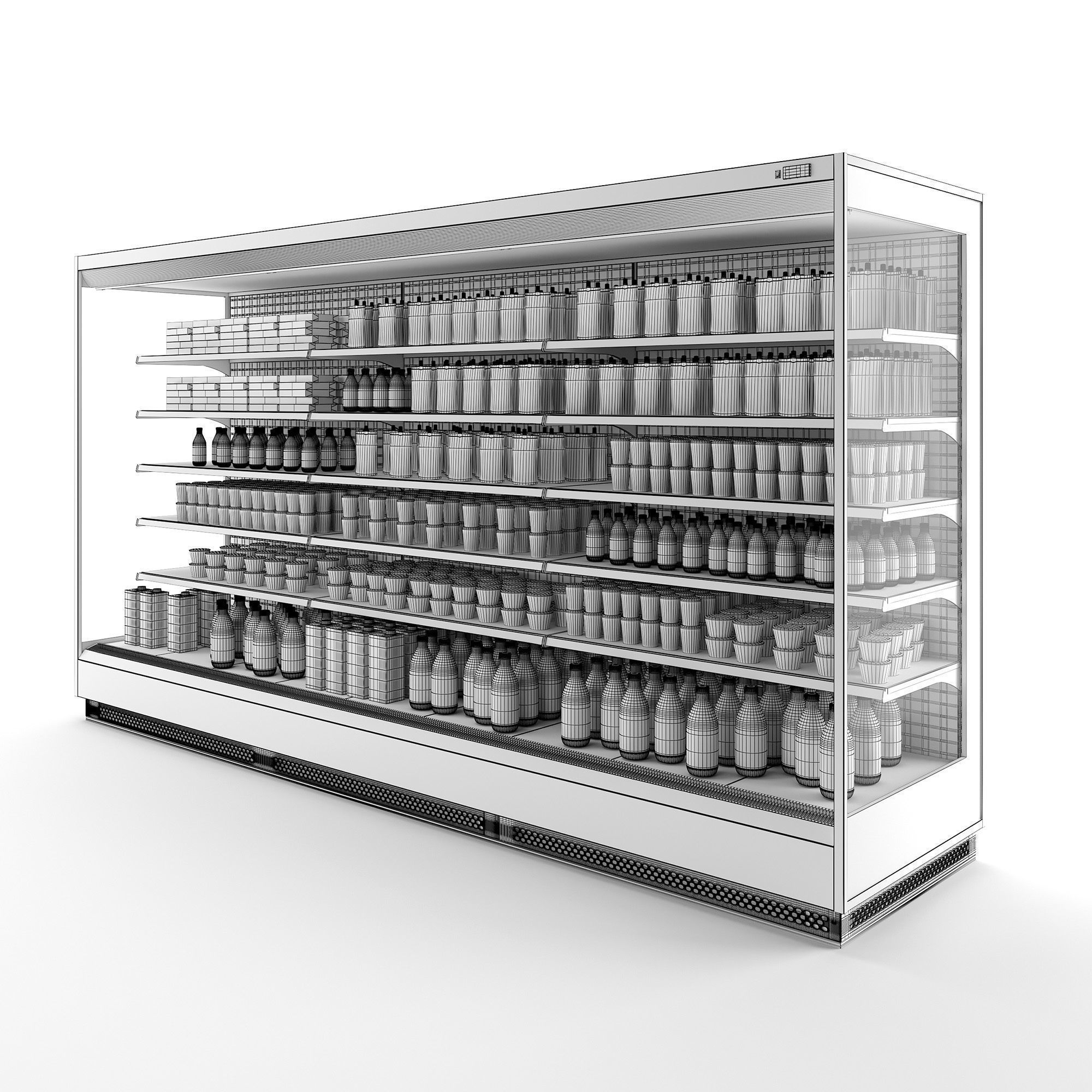 Vertical multi deck refrigerator by Arneg 3D model_4