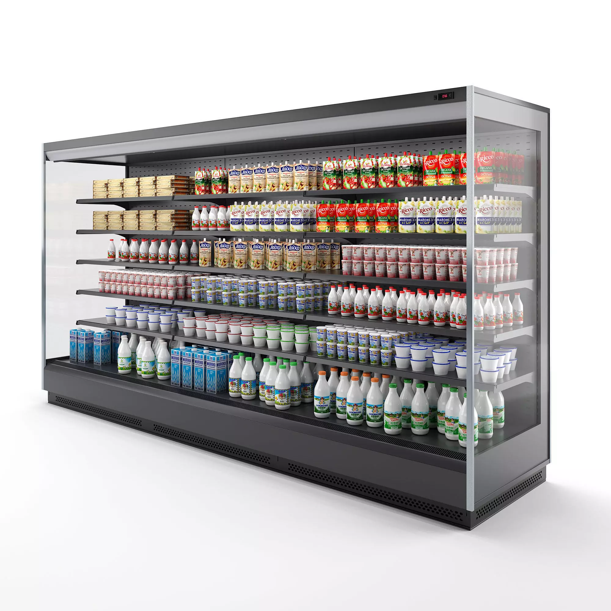 Vertical multi deck refrigerator by Arneg 3D model_0