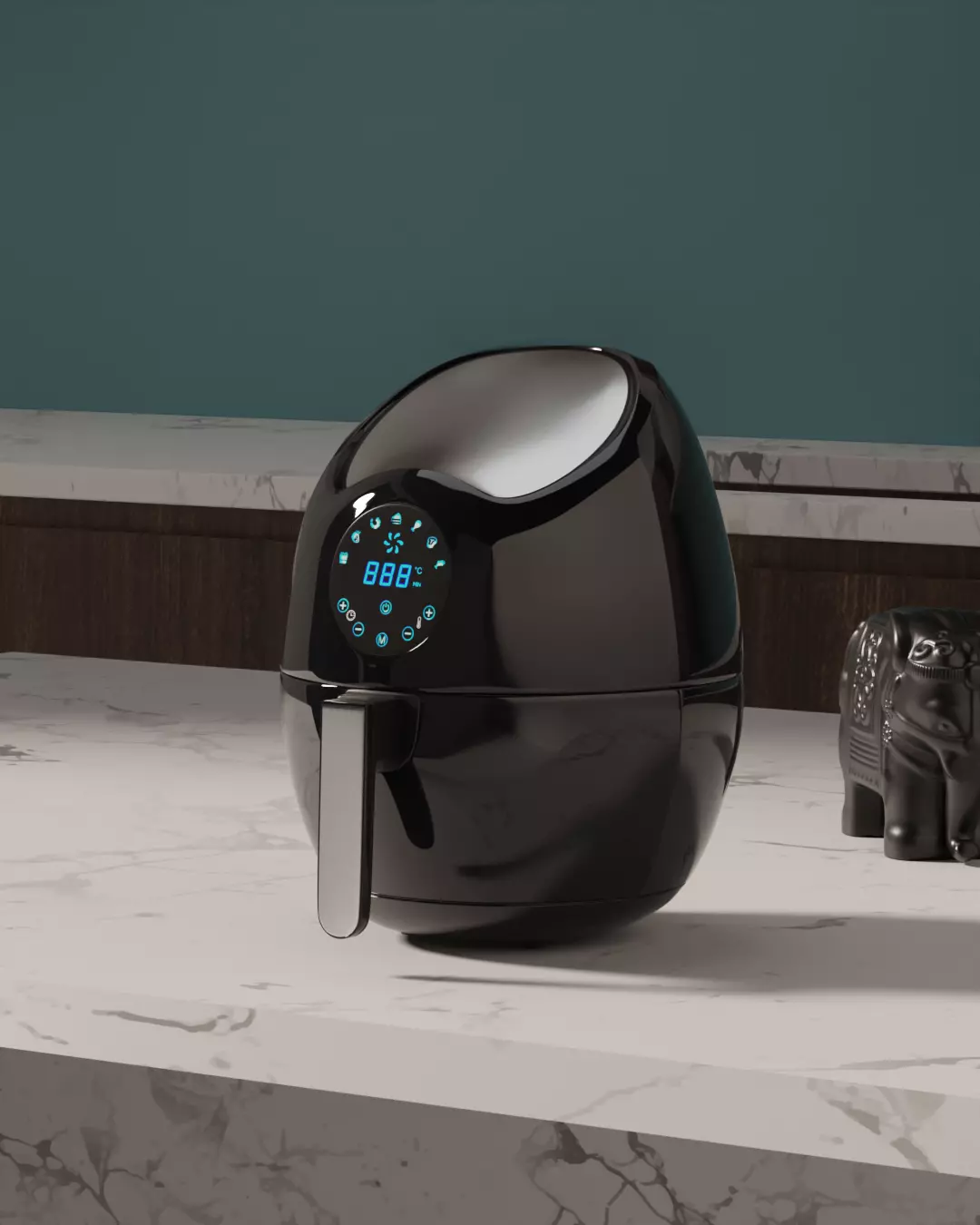 Electric Air Fryer Low-poly 3D model