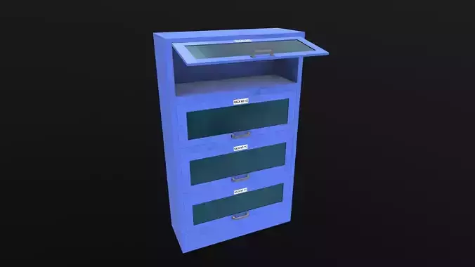 Industrial Almirah Animated AR VR Lowpoly PBR