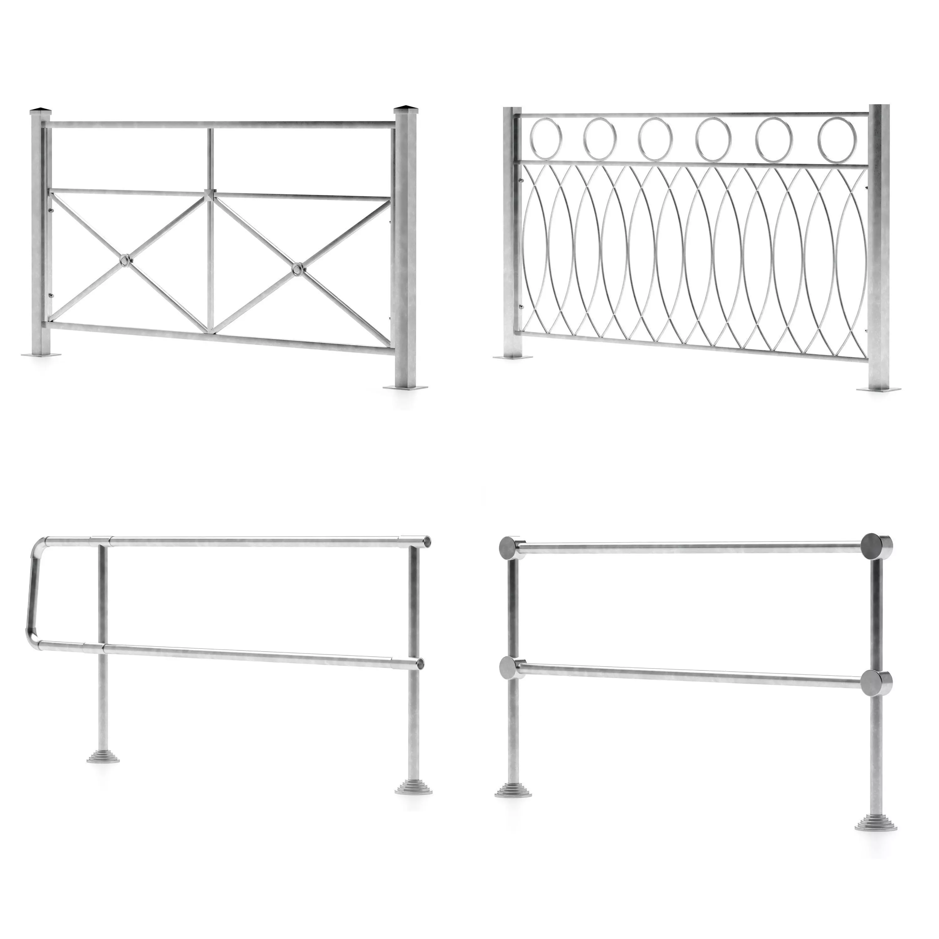 Pedestrian fencing 3D model