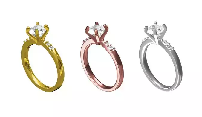 Round Cut Diamond Solitaire Engagement Ring