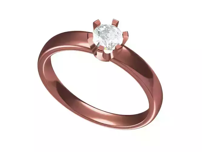 Classic 6-Prongs Round Diamond Engagement Ring