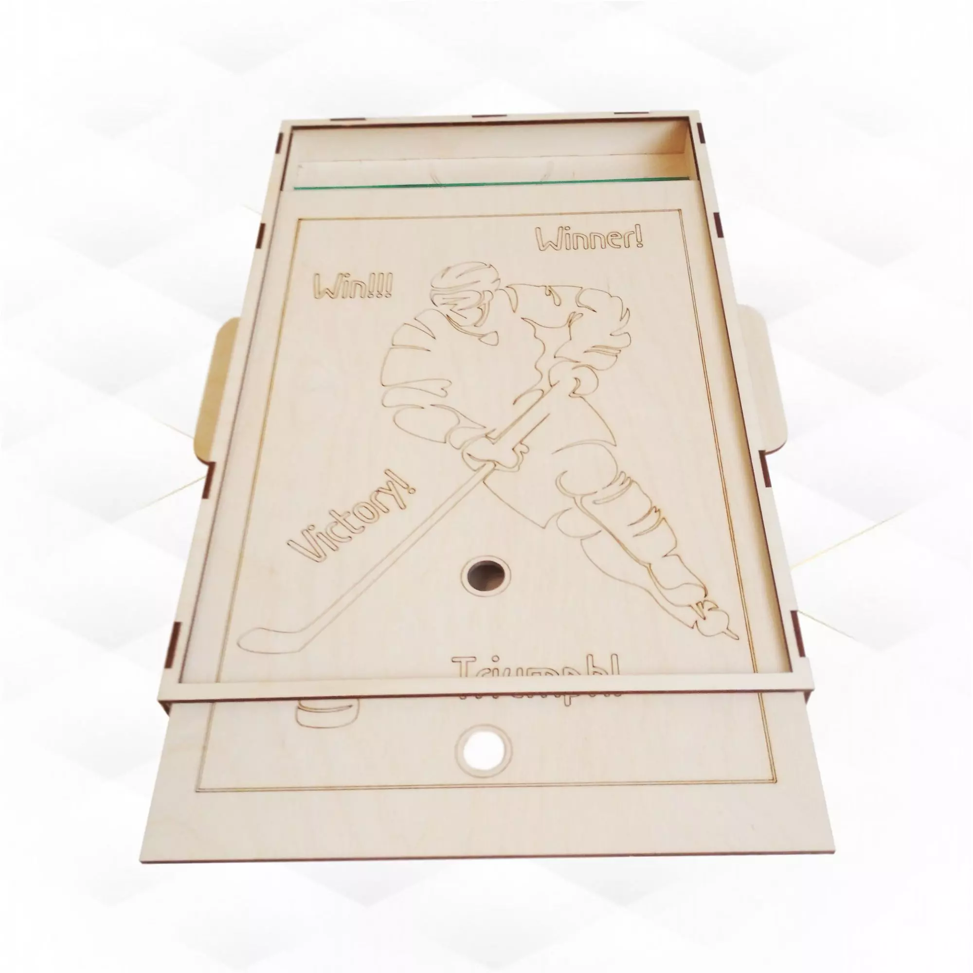 Board game air hockey svg dxf files for laser cutting toy 3D print model