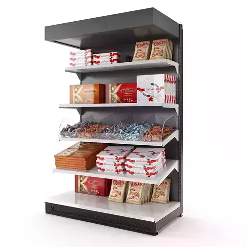 Commercial rack for supermarkets with goods