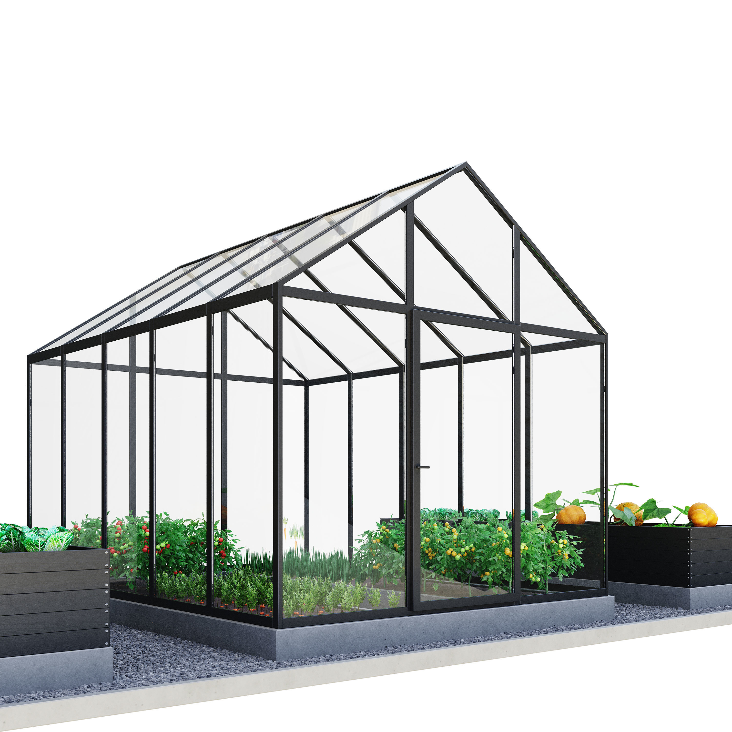 Greenhouse  Kitchen garden 3D model_4