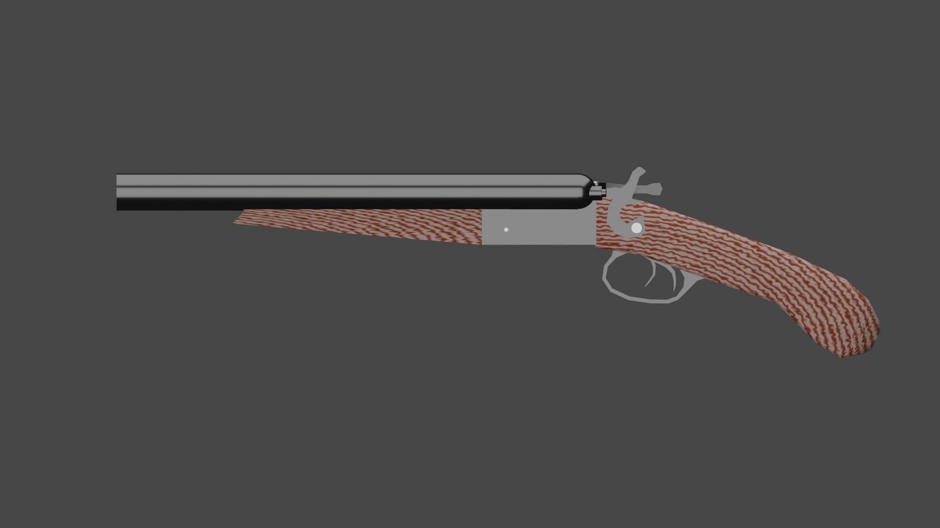 Double Barrel Shotgun Low-poly 3D model_2