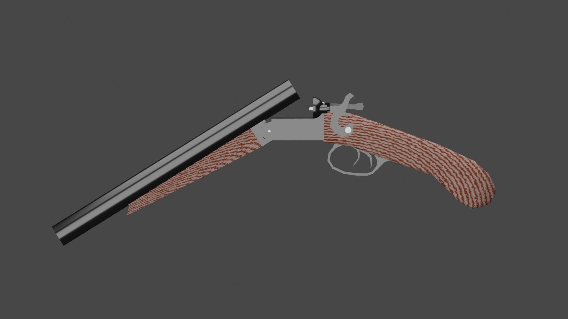 Double Barrel Shotgun Low-poly 3D model_14