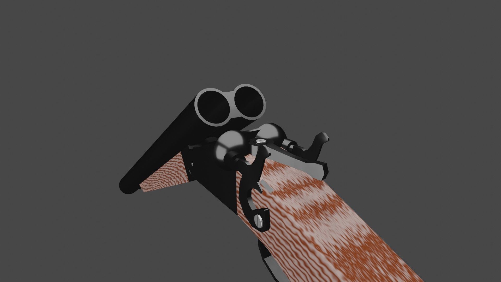 Double Barrel Shotgun Low-poly 3D model_12