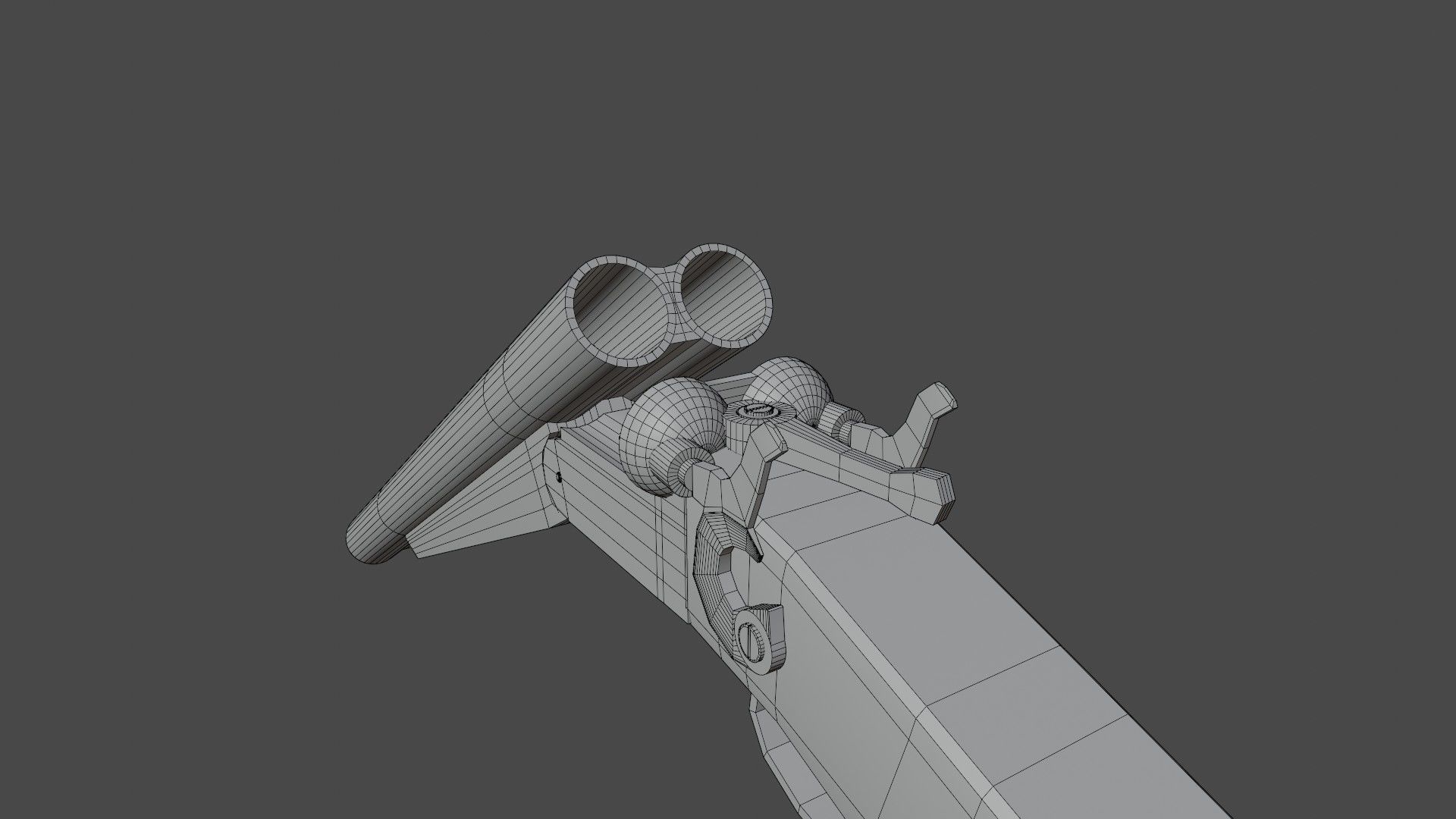 Double Barrel Shotgun Low-poly 3D model_13
