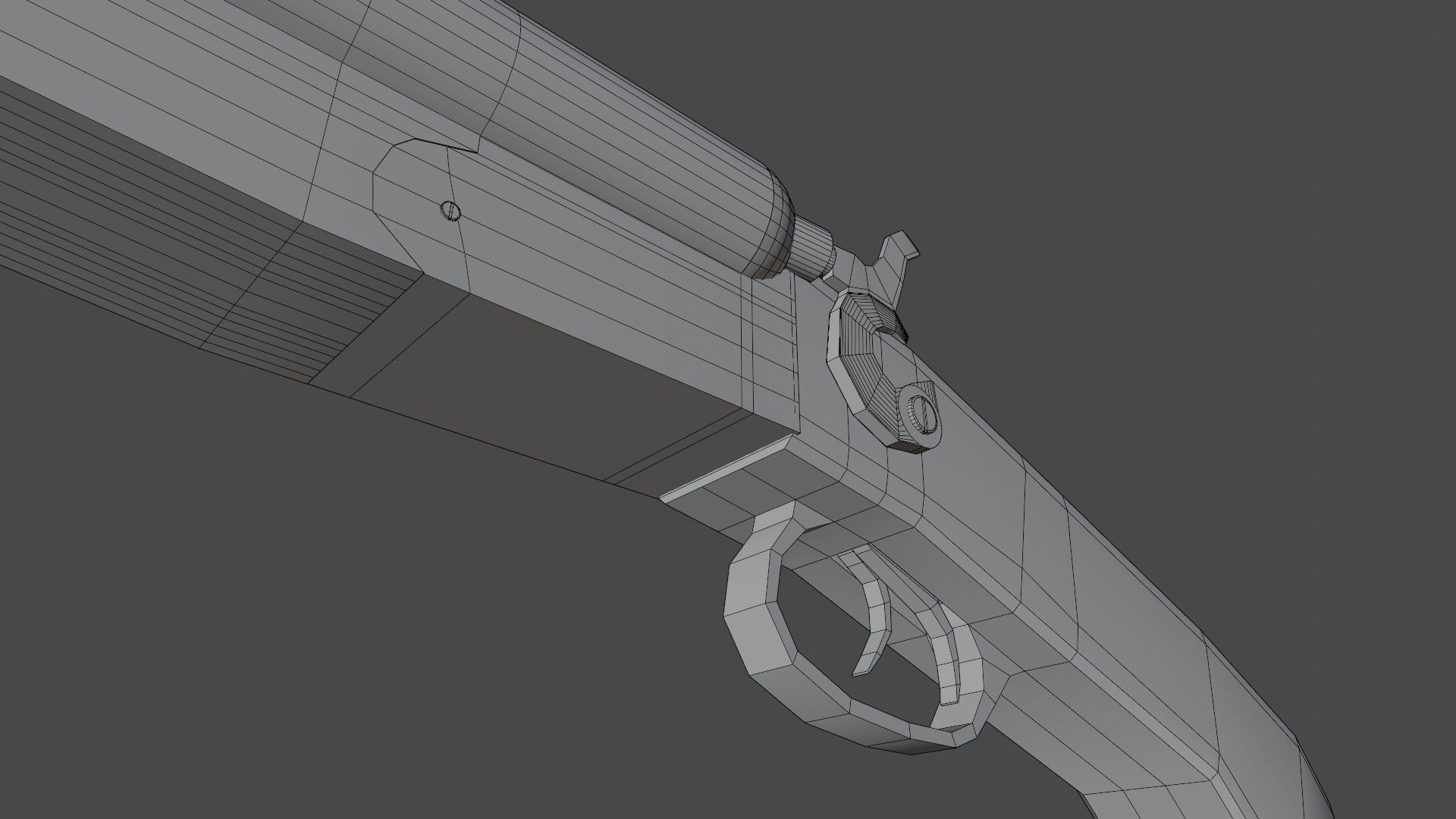 Double Barrel Shotgun Low-poly 3D model_11