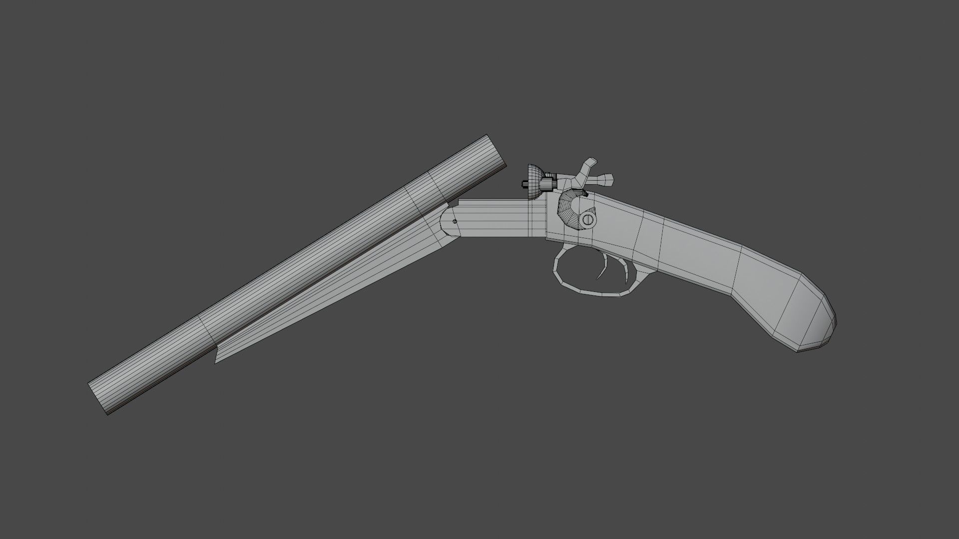 Double Barrel Shotgun Low-poly 3D model_15