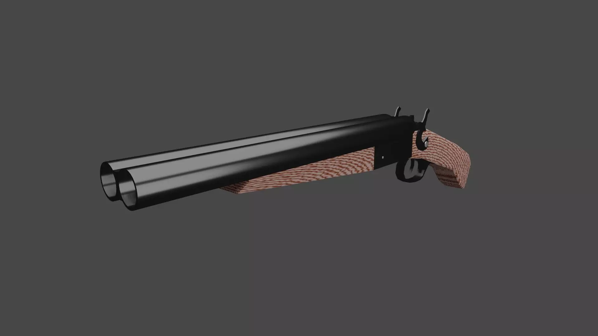 Double Barrel Shotgun Low-poly 3D model_0