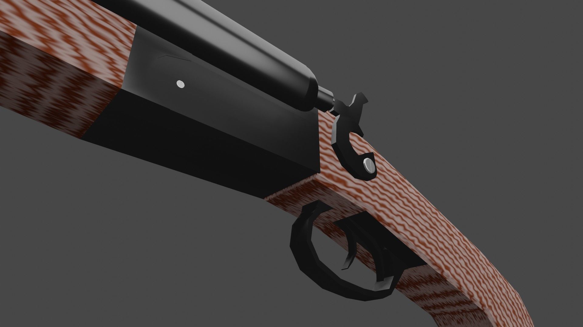 Double Barrel Shotgun Low-poly 3D model_10