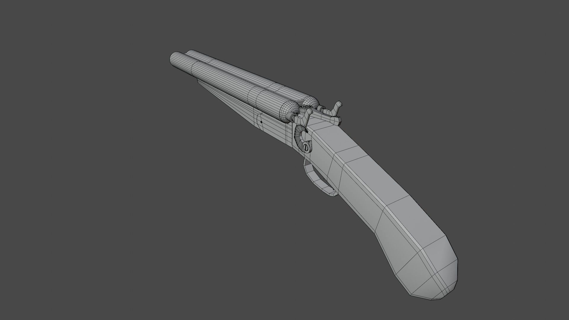 Double Barrel Shotgun Low-poly 3D model_5