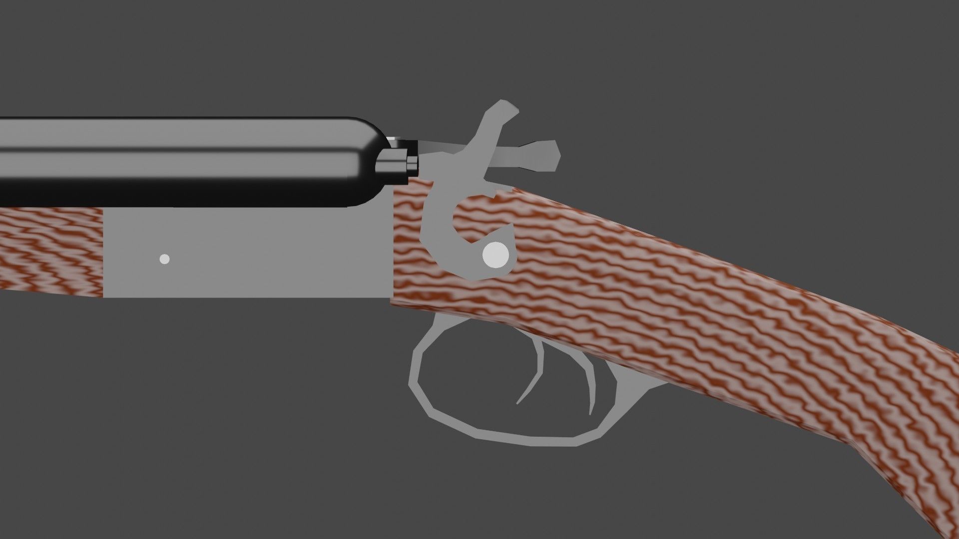 Double Barrel Shotgun Low-poly 3D model_6