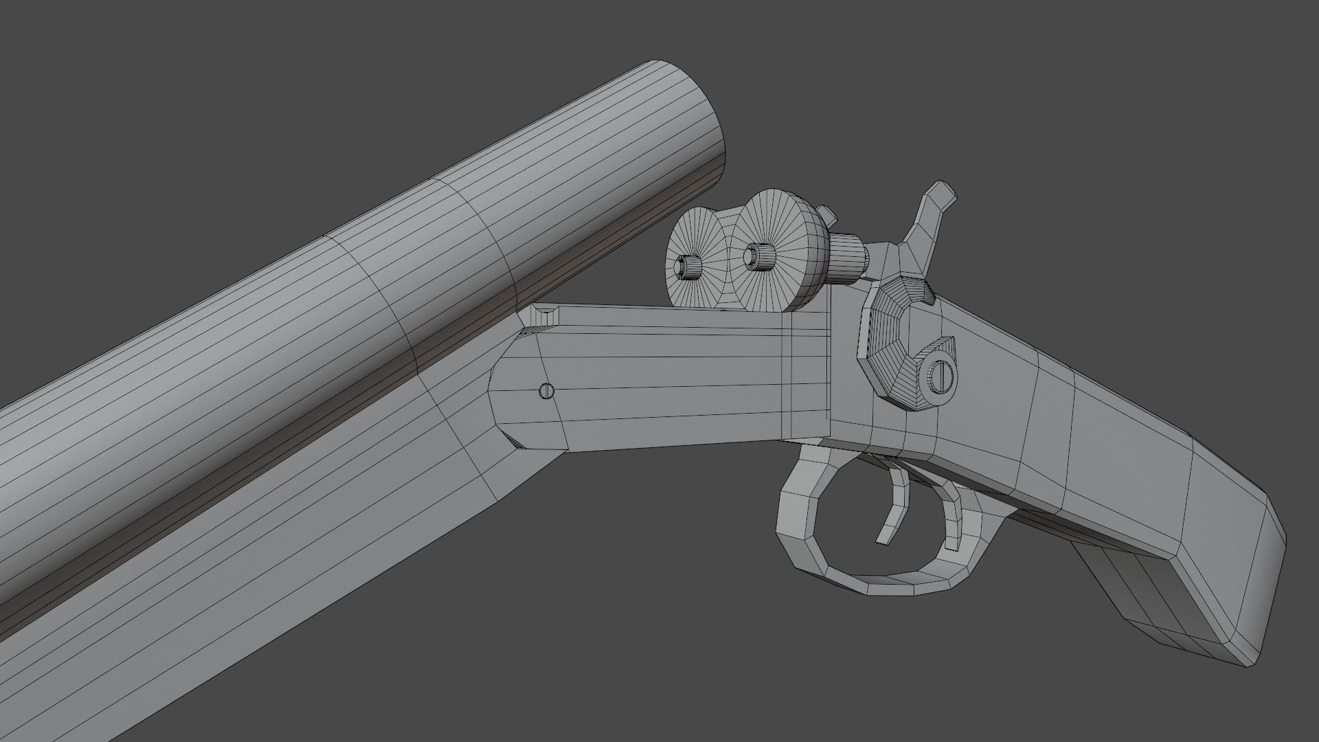 Double Barrel Shotgun Low-poly 3D model_17