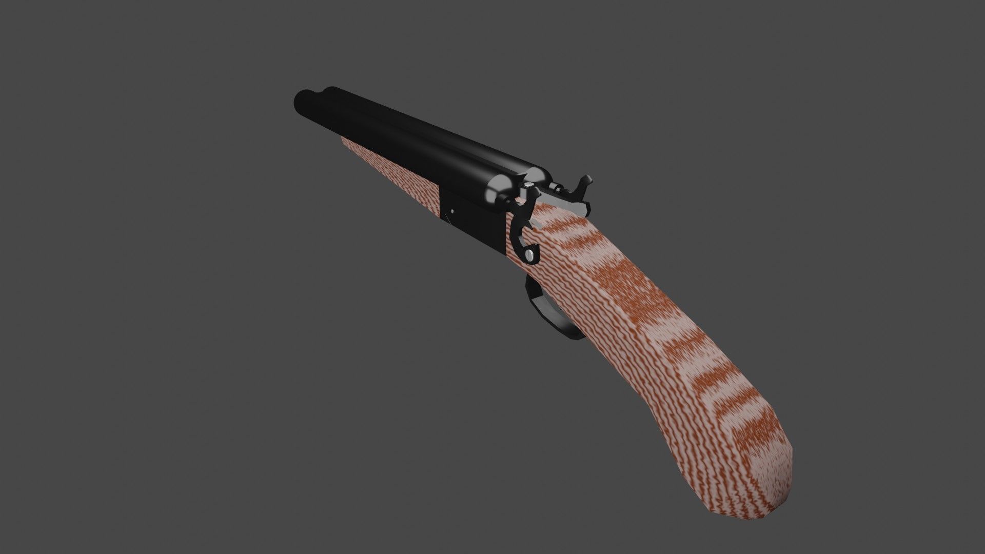 Double Barrel Shotgun Low-poly 3D model_4