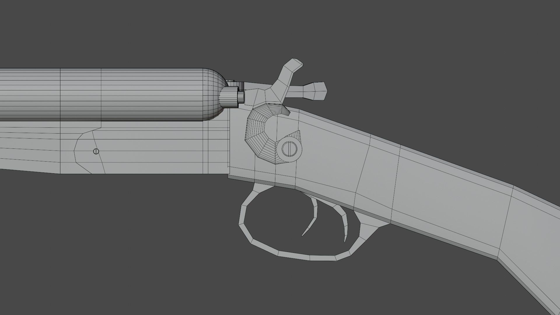 Double Barrel Shotgun Low-poly 3D model_7