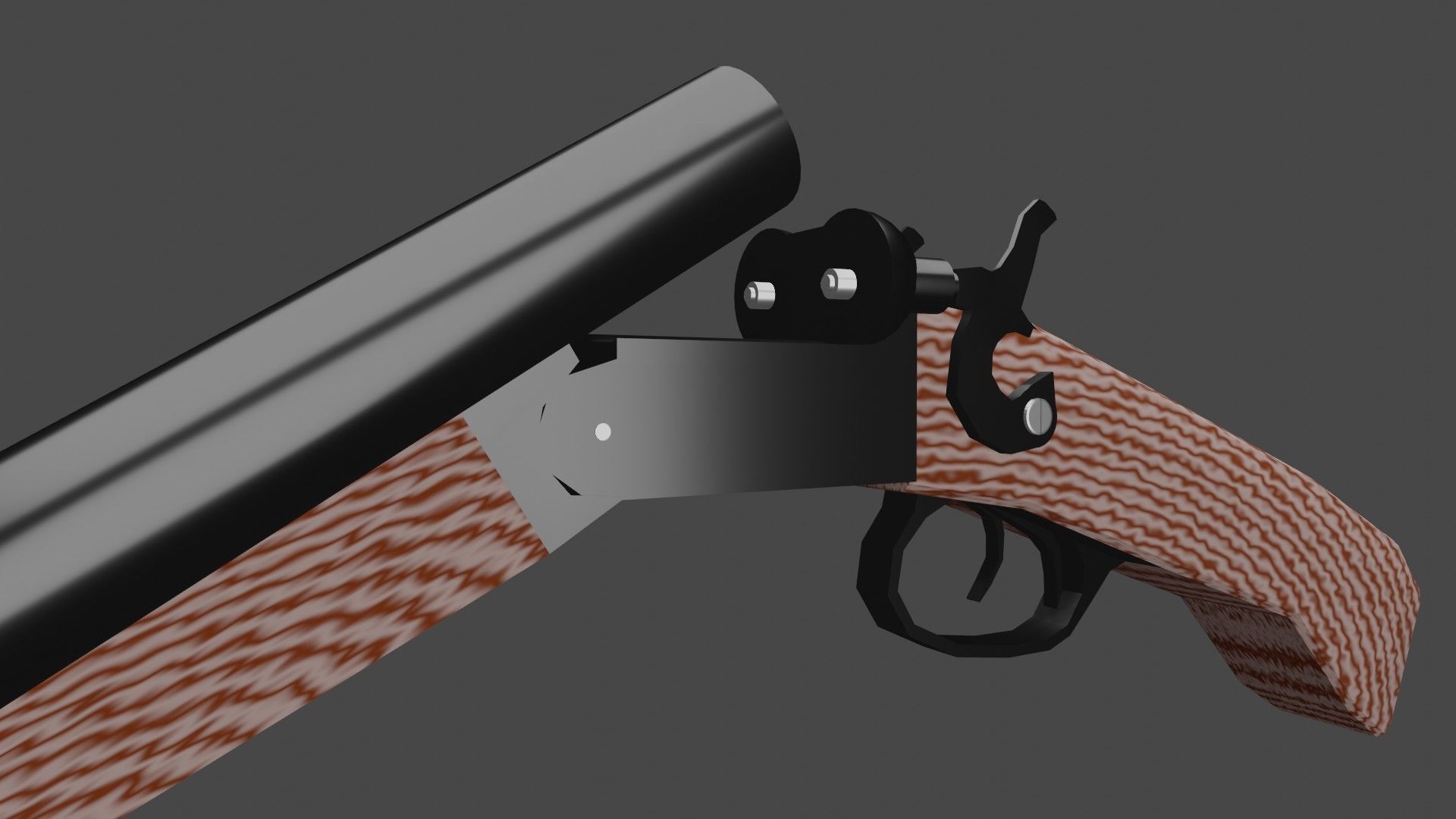 Double Barrel Shotgun Low-poly 3D model_16