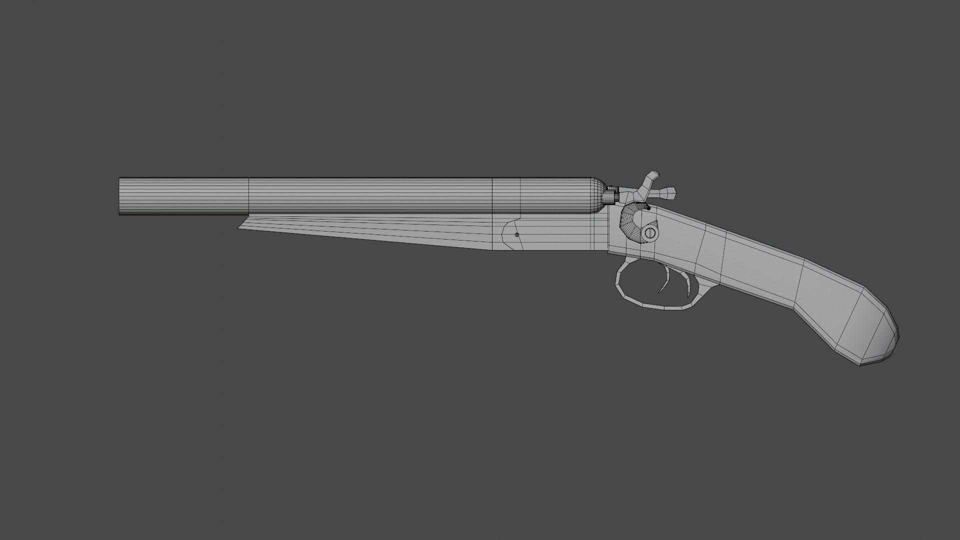 Double Barrel Shotgun Low-poly 3D model_3