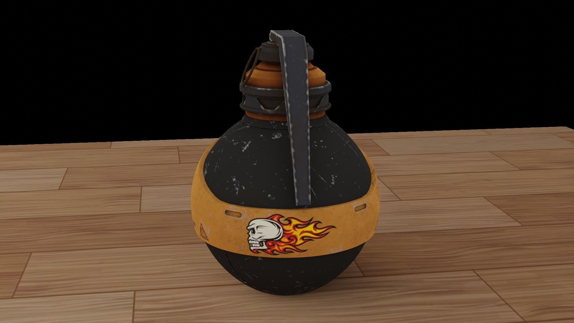 Realistic Hand Grenade Low-poly 3D model_6