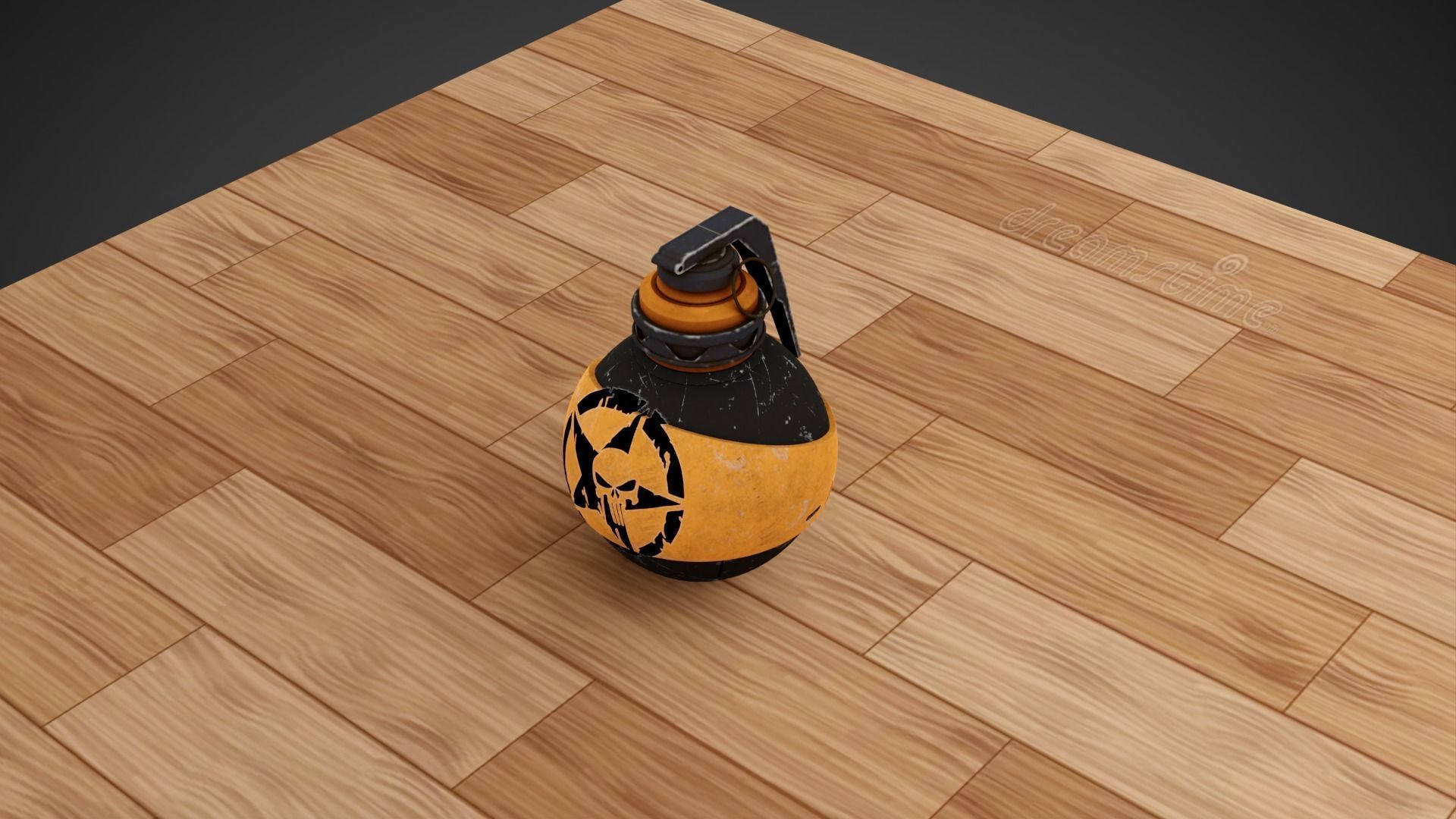 Realistic Hand Grenade Low-poly 3D model_1