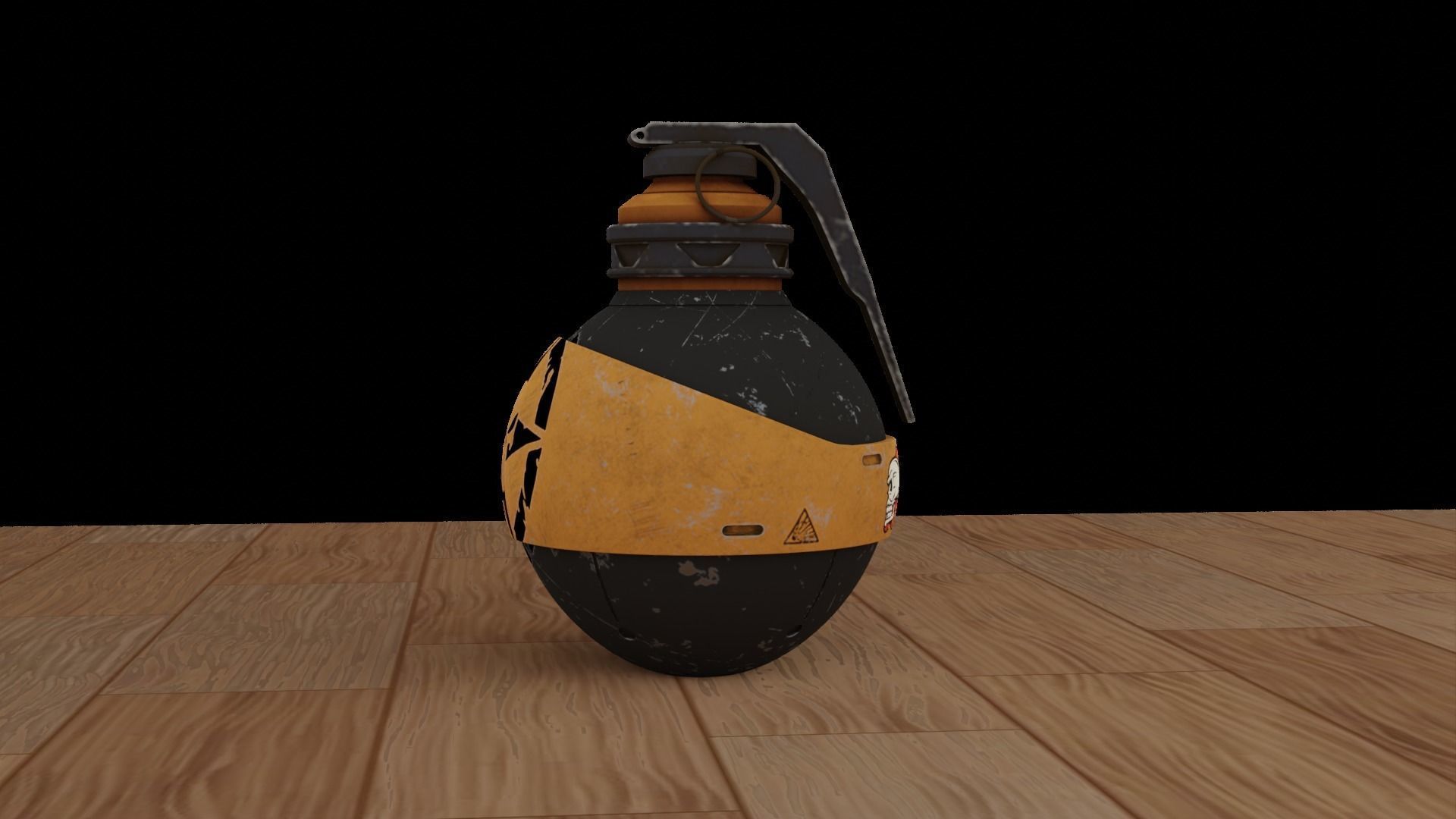 Realistic Hand Grenade Low-poly 3D model_7