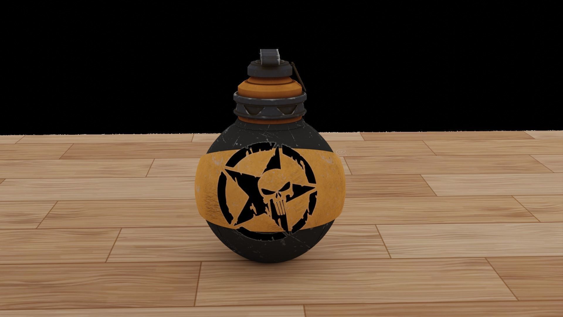 Realistic Hand Grenade Low-poly 3D model_5