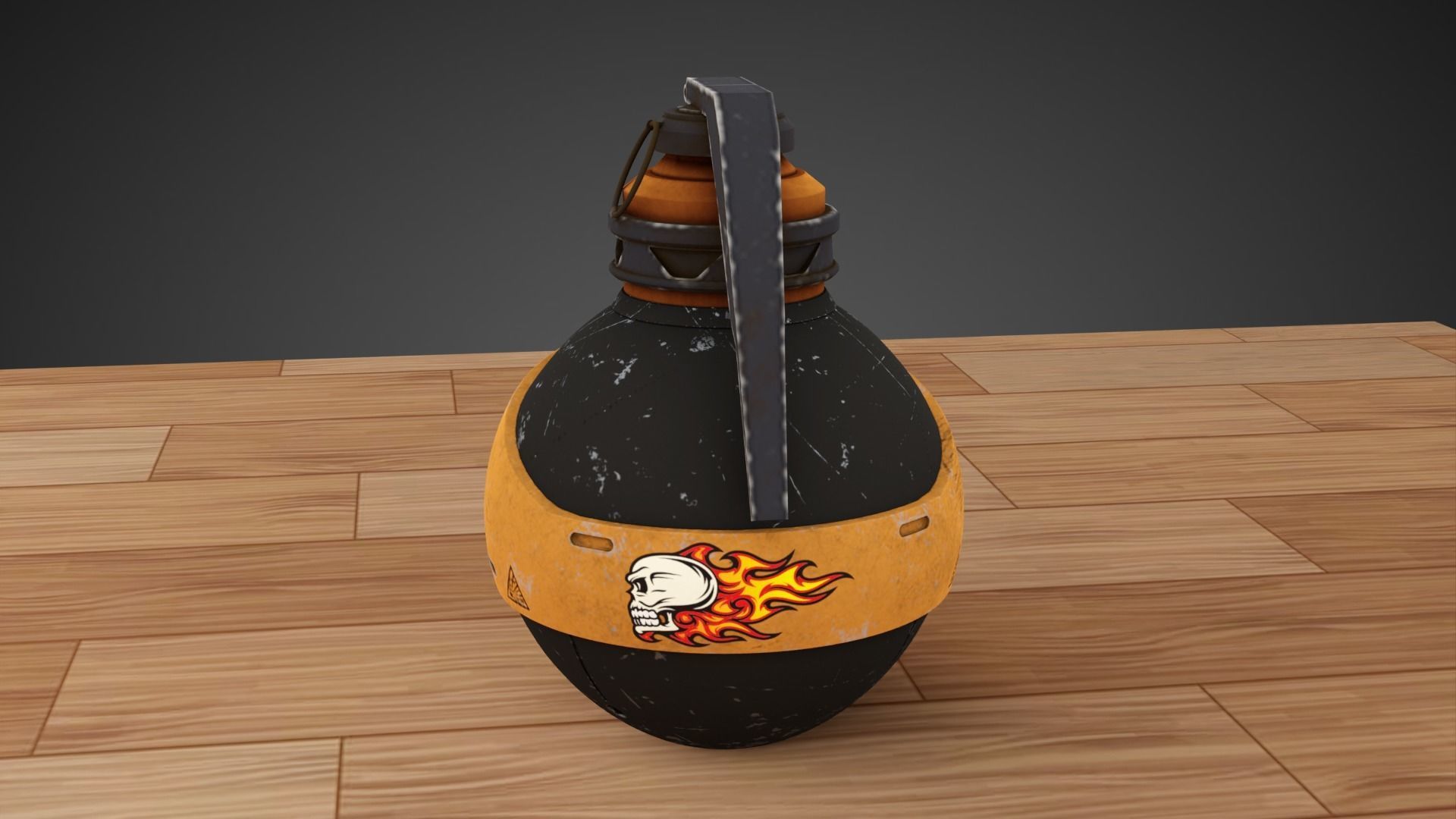 Realistic Hand Grenade Low-poly 3D model_2