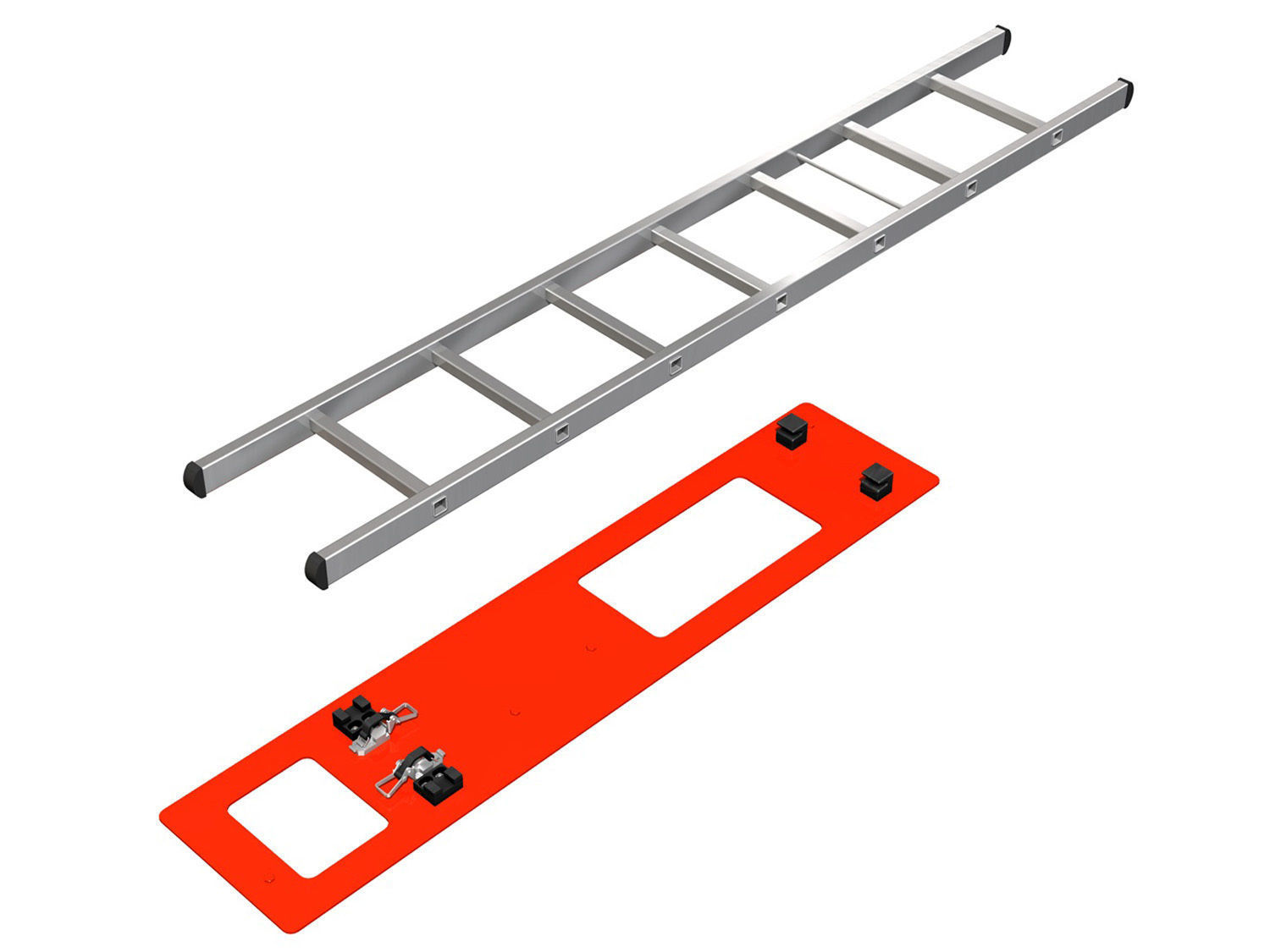 Alu ladder with vehicle mounting 3D model_5