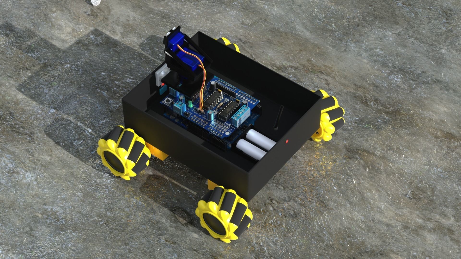 Rover robot with wheels Free 3D model_2