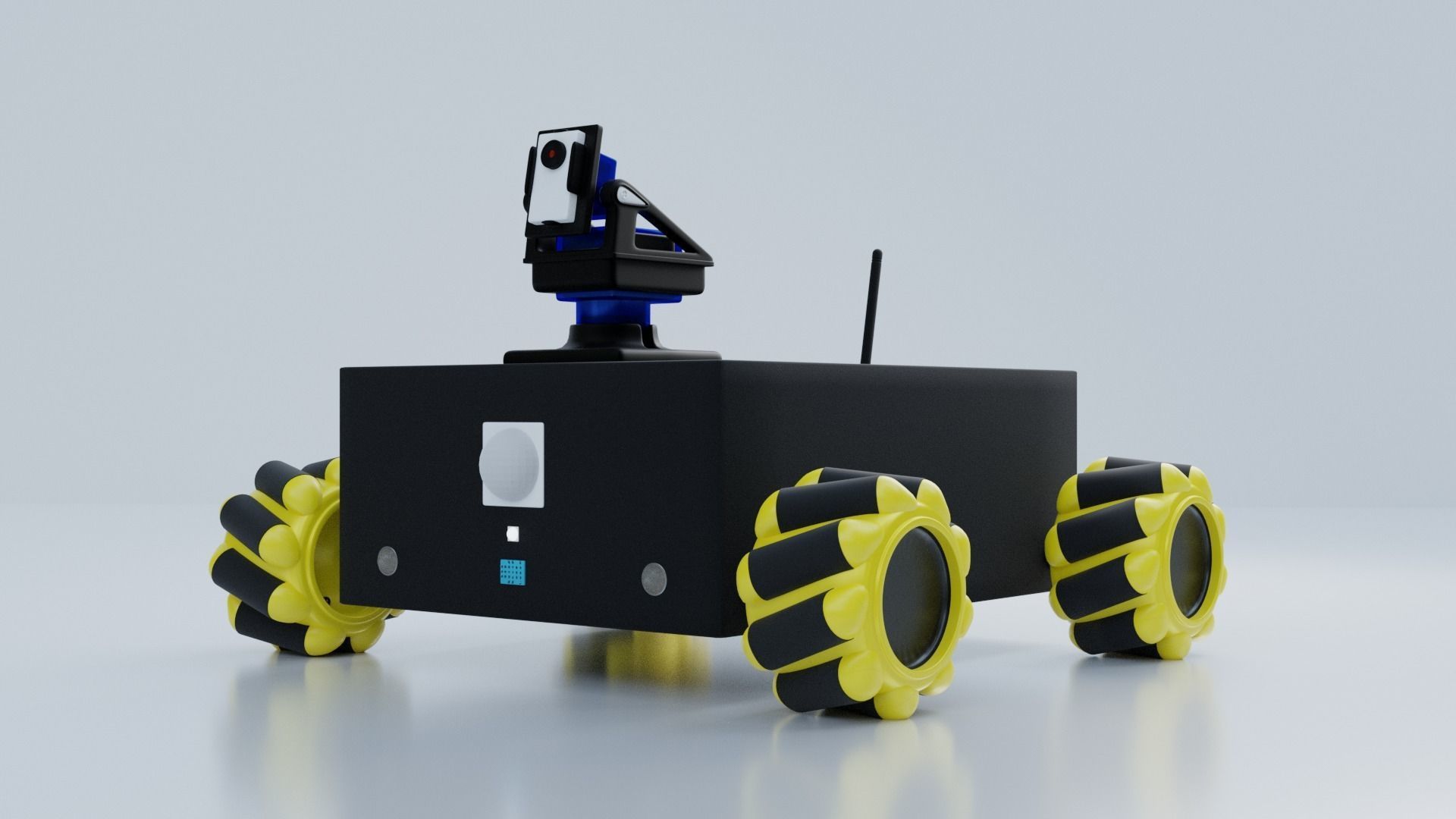 Rover robot with wheels Free 3D model_1