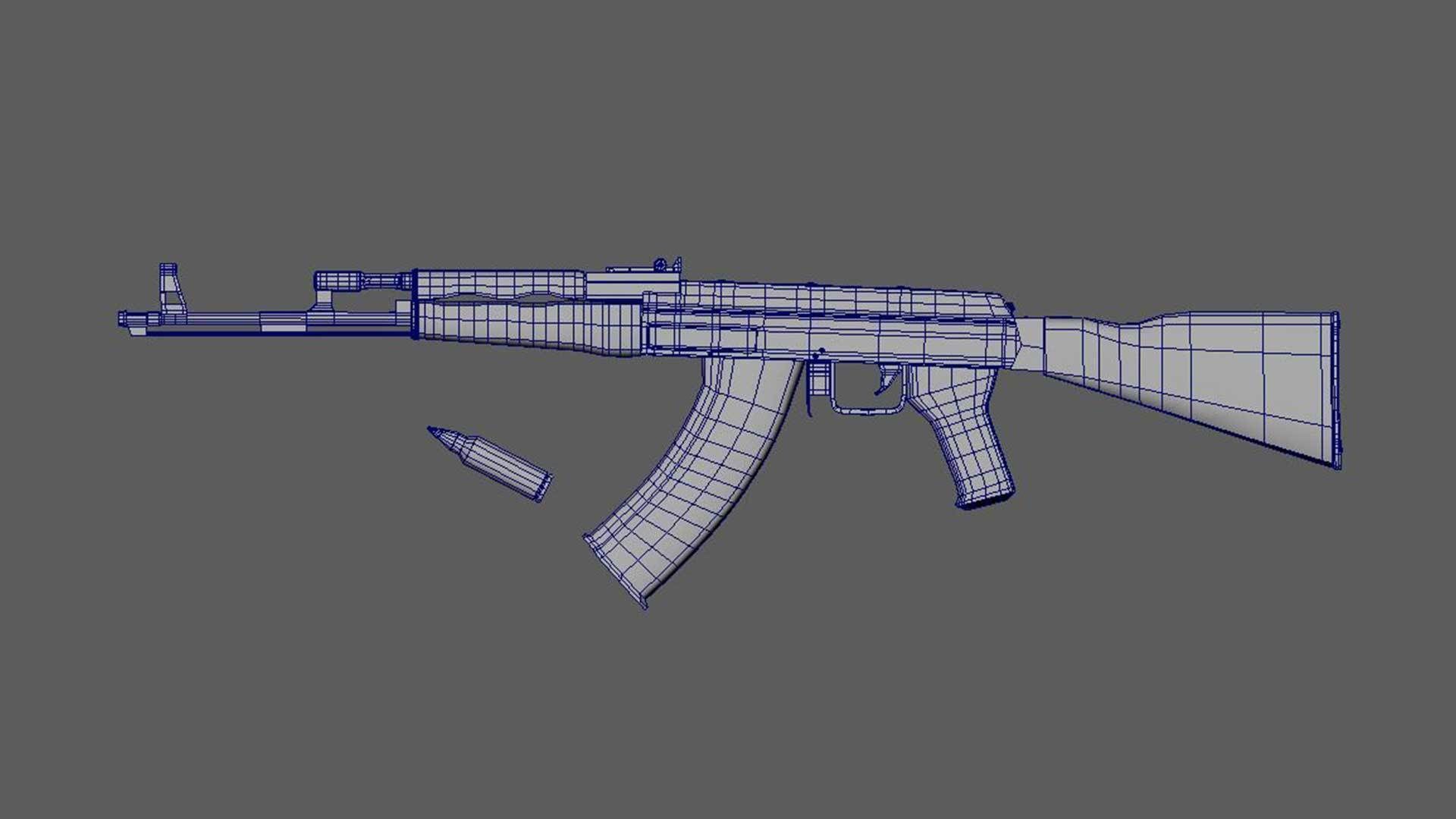 AK-47 Rifle 3D model_12