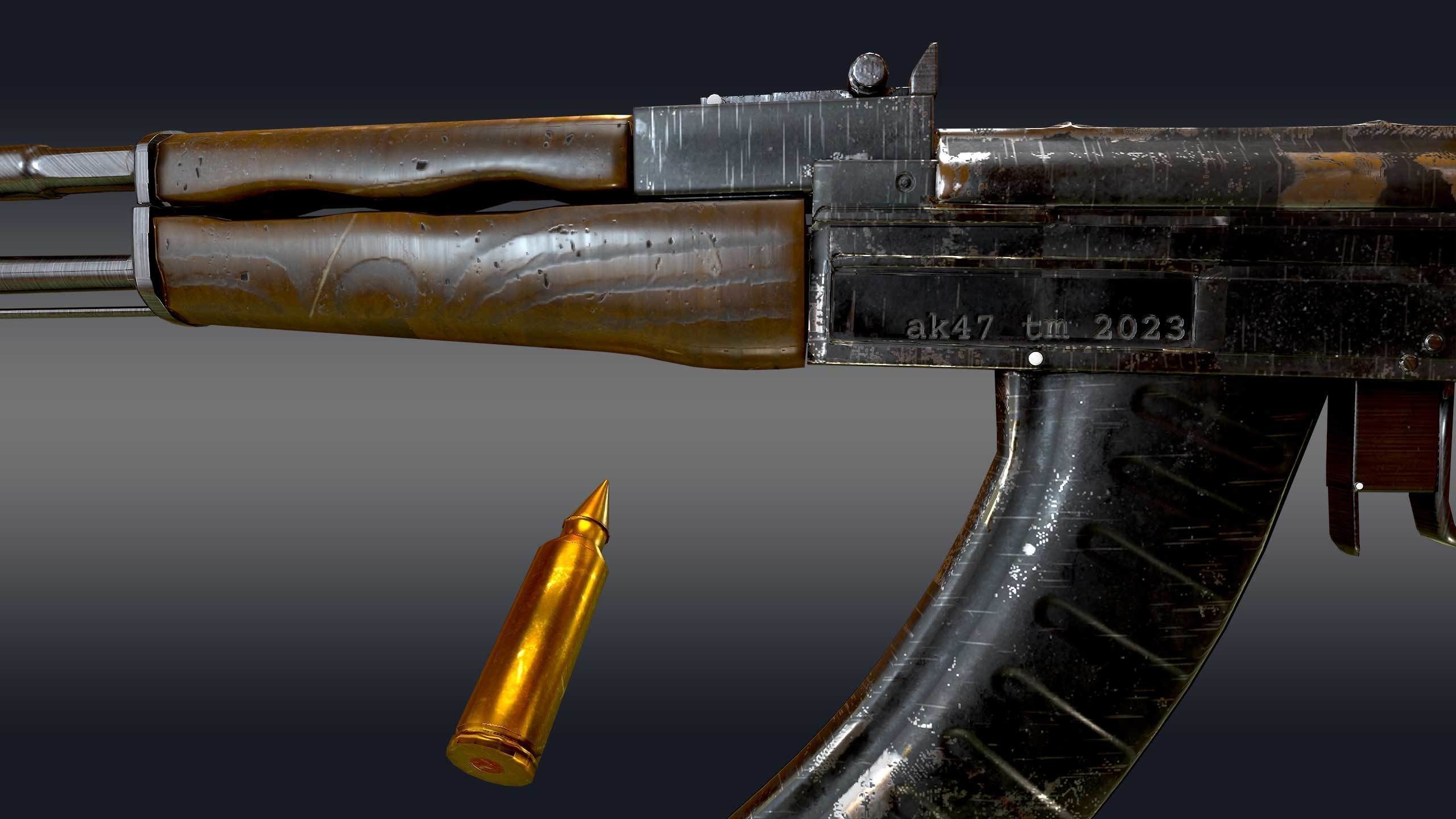AK-47 Rifle 3D model_9