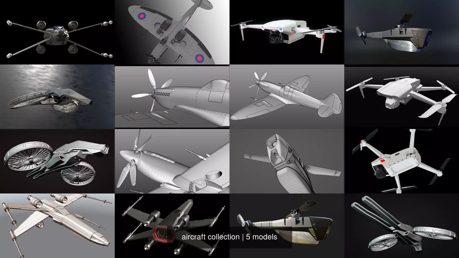 aircraft collection helicopter with head and tail _0