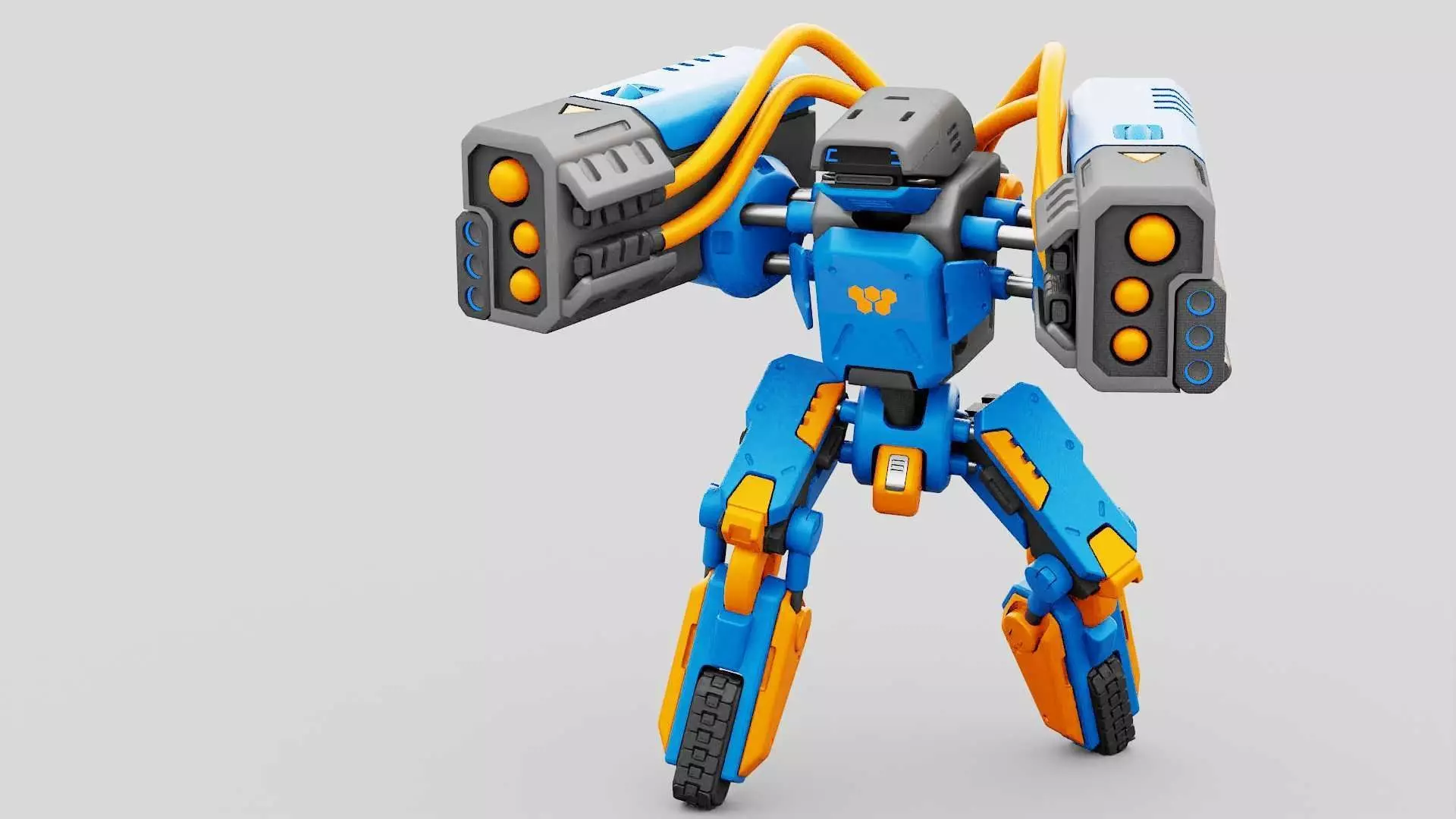 MILITARY BOT B-450 RIGGED 3D model