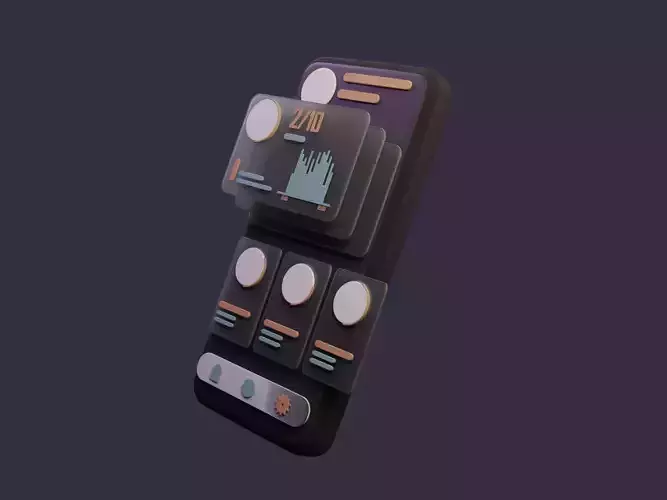 Phone interface design 3D model